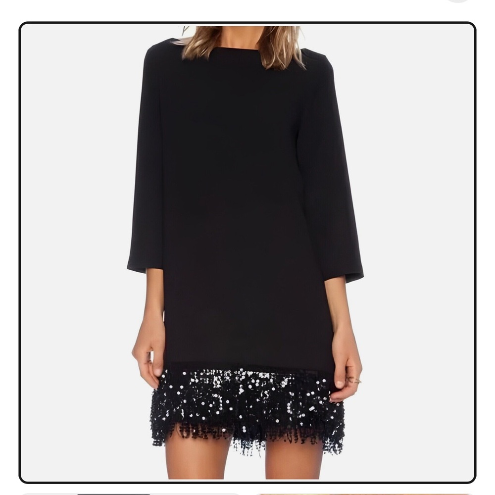 Kate Spade Las Vegas Black Sequin Fringe Mini Sheath Dress